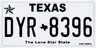 TX license plate DYR8396