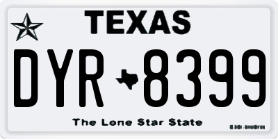 TX license plate DYR8399