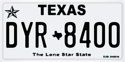 TX license plate DYR8400