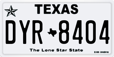TX license plate DYR8404
