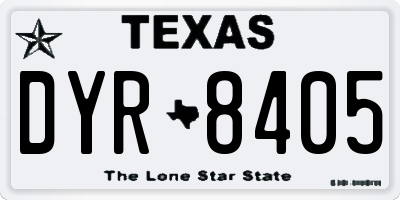 TX license plate DYR8405