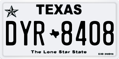 TX license plate DYR8408