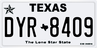 TX license plate DYR8409