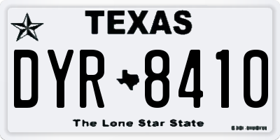 TX license plate DYR8410