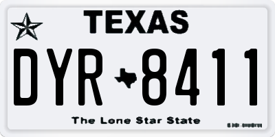 TX license plate DYR8411