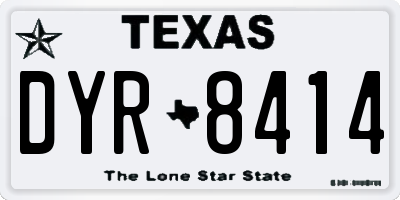 TX license plate DYR8414
