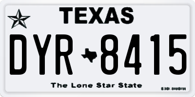 TX license plate DYR8415