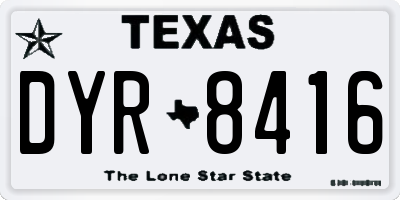 TX license plate DYR8416