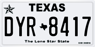 TX license plate DYR8417