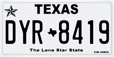 TX license plate DYR8419