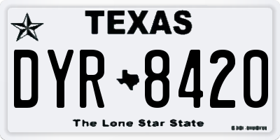 TX license plate DYR8420