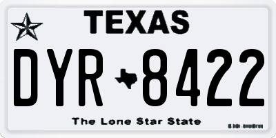 TX license plate DYR8422