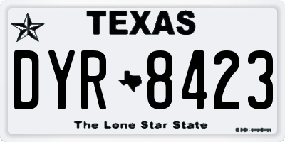 TX license plate DYR8423