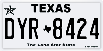 TX license plate DYR8424