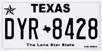 TX license plate DYR8428