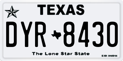 TX license plate DYR8430