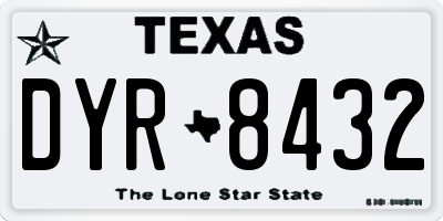 TX license plate DYR8432