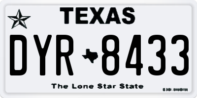 TX license plate DYR8433