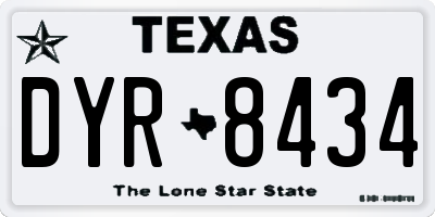 TX license plate DYR8434