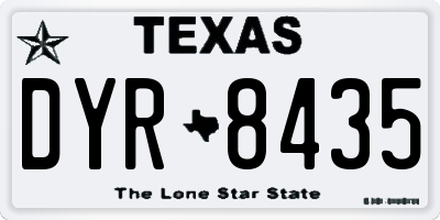 TX license plate DYR8435