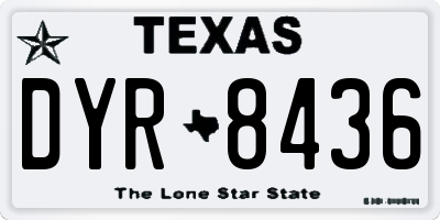 TX license plate DYR8436