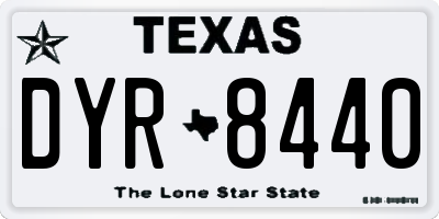 TX license plate DYR8440