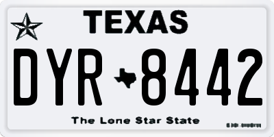 TX license plate DYR8442