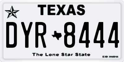TX license plate DYR8444