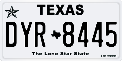 TX license plate DYR8445