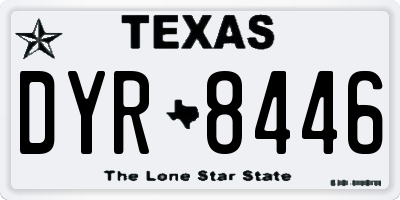 TX license plate DYR8446
