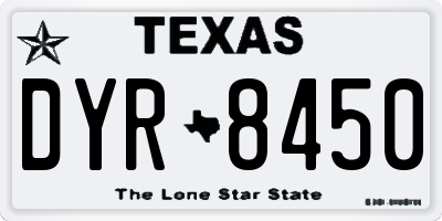 TX license plate DYR8450