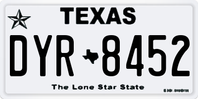 TX license plate DYR8452