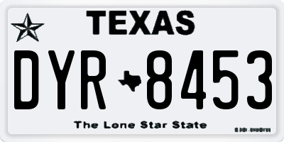 TX license plate DYR8453