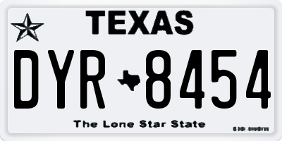 TX license plate DYR8454