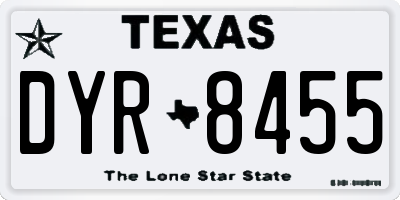 TX license plate DYR8455