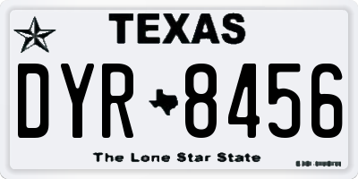 TX license plate DYR8456