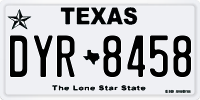 TX license plate DYR8458