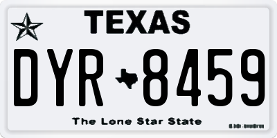 TX license plate DYR8459