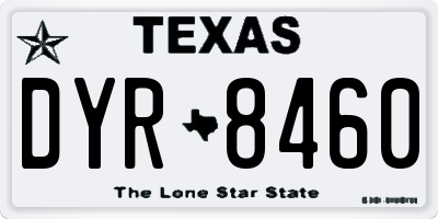 TX license plate DYR8460