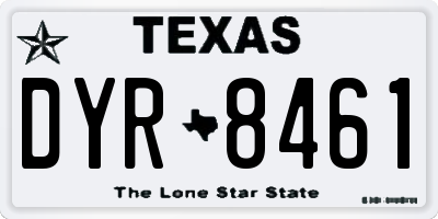 TX license plate DYR8461