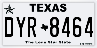 TX license plate DYR8464