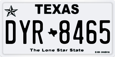 TX license plate DYR8465