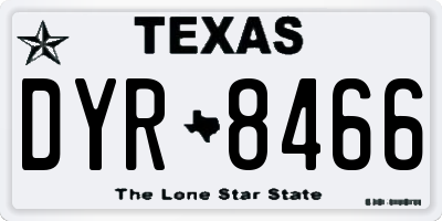 TX license plate DYR8466