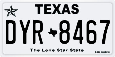 TX license plate DYR8467