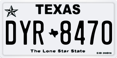 TX license plate DYR8470