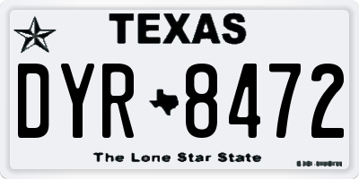 TX license plate DYR8472