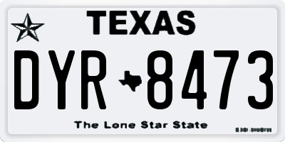 TX license plate DYR8473