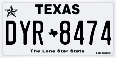 TX license plate DYR8474