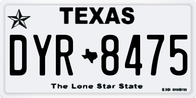 TX license plate DYR8475