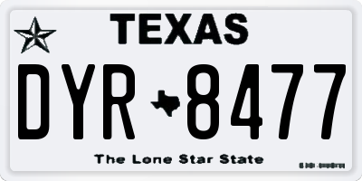 TX license plate DYR8477
